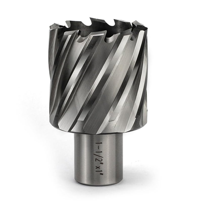 JESTUOUS Annular Cutter 1-1/2 Inch Cutting Diameter 3/4 Weldon Shank 1 Cutting Depth with Pilot Pin Slugger Bits HSS Kit for Magnetic Drill Press,1 Piece - Image 5